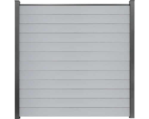 Élément principal GroJa BasicLine clôture enfichée étroite 180 x 180 cm gris argent