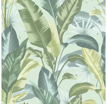 Papier peint avec des feuilles tropicales
