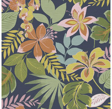 Vliestapete floral tiere weiß blau grün