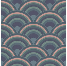 Vliestapete geometrisch retro weiß rosa grün