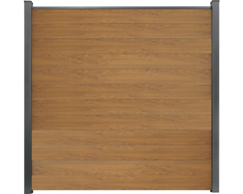 Élément principal GroJa BasicLine clôture enfichée étroite 180 x 180 cm Golden Oak