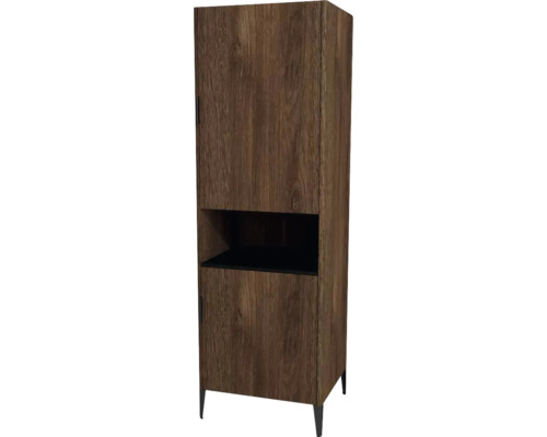 Armoire haute avec 2 portes Devo Lotos droite lxhxp 60x190x53 cm bronze expressive oak