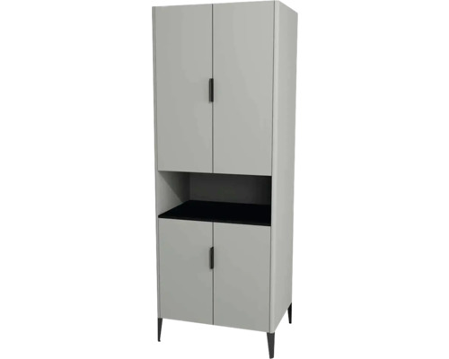 Hochschrank mit 4 Türen Devo Lotos BxHxT 70x190x53 cm perfect touch stahlgrau