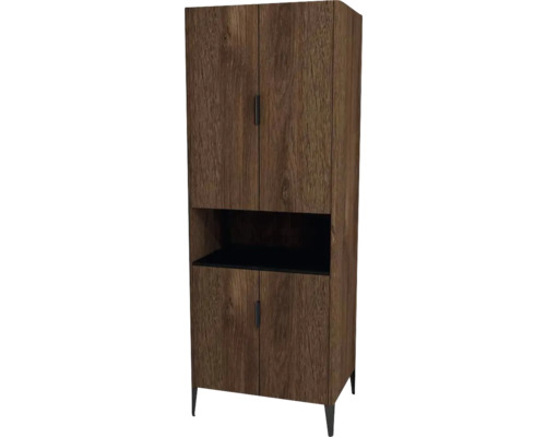 Armoire haute avec 4 portes Devo Lotos gauche lxhxp 70x190x53 cm bronze expressive oak