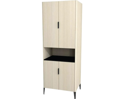 Hochschrank mit 4 Türen Devo Lotos BxHxT 70x190x53 cm structure avola cremeweiss