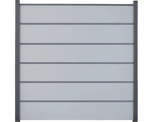 Élément principal GroJa BasicLine clôture enfichée Premium 180 x 180 cm gris argent