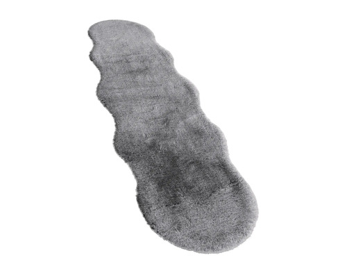 Grauer Teppichvorleger in Form eines Schaffells