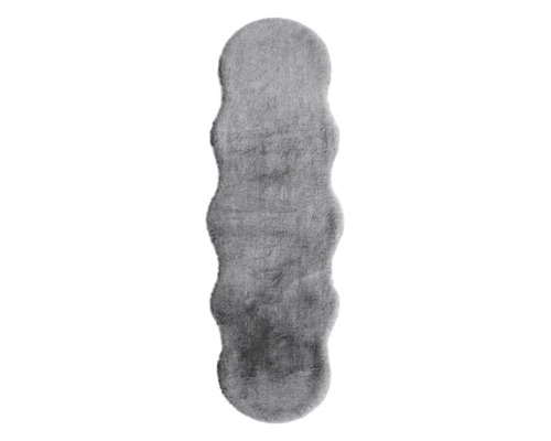 Fausse fourrure Romance Shape gris chiné env. 55x160 cm
