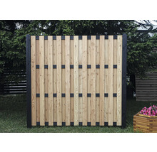 Clôture en bois avec des accents noirs pour le jardin