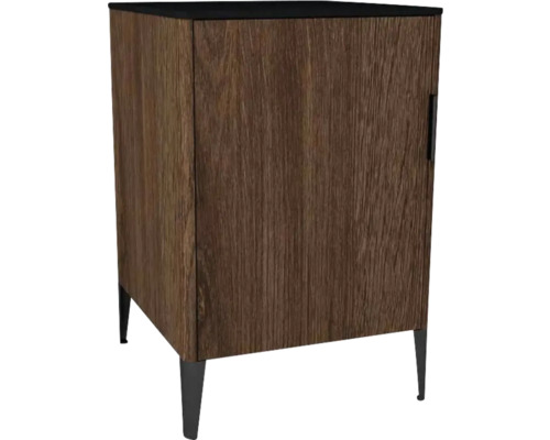 Commode avec 1 porte Devo Lotos gauche lxhxp 50x76x53 cm bronze expressive oak/soft black