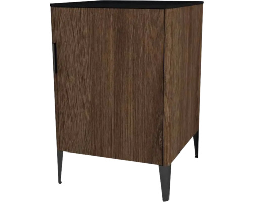 Commode avec 1 porte Devo Lotos droite lxhxp 50x76x53 cm bronze expressive oak/soft black