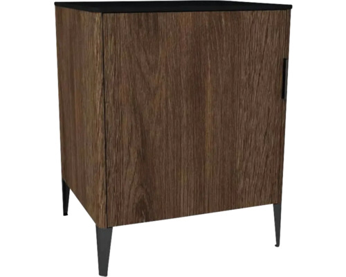 Commode avec 1 porte Devo Lotos gauche lxhxp 60x76x53 cm bronze expressive oak/soft black