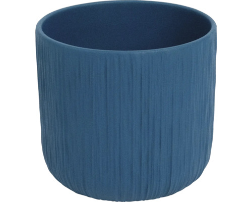 Pot de fleurs en céramique Ø 13,5 cm h 12,6 cm céramique bleu
