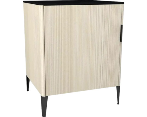 Commode avec 1 porte Devo Lotos gauche lxhxp 60x76x53 cm structure avola blanc crème/soft black