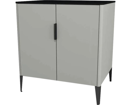 Commode avec 2 portes Devo Lotos lxhxp 70x76x53 cm perfect touch gris acier/soft black