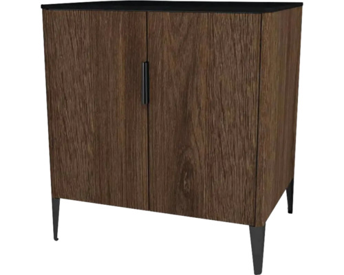 Kommode mit 2 Türen Devo Lotos BxHxT 70x76x53 cm bronze expressive oak/soft black