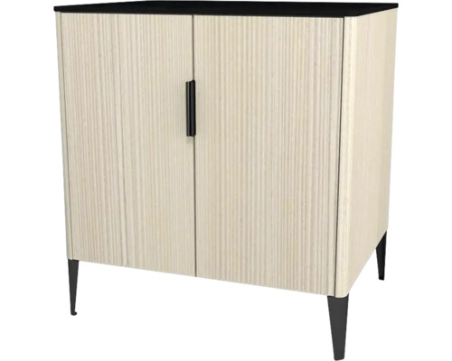 Commode avec 2 portes Devo Lotos lxhxp 70x76x53 cm structure avola blanc crème/soft black