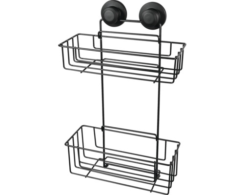 Panier de douche double avec ventouses pour montage mural.