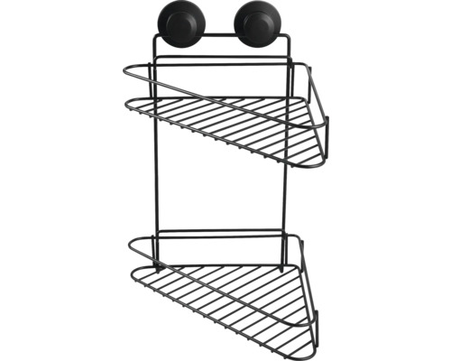 Eckregal mit zwei Ablageflächen und Saugnäpfen zur Wandmontage