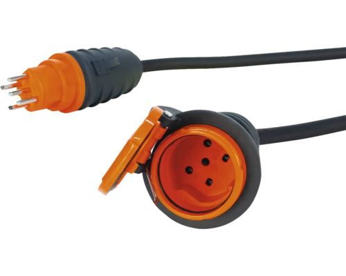 Rallonge électrique 5 x 1,5 mm² H07RN-F 10 m orange