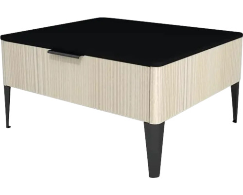 Meuble bas avec 1 tiroir Devo Lotos lxhxp 60x31x53 cm structure avola blanc crème/soft black