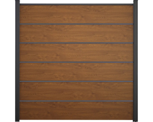 Élément principal GroJa BasicLine clôture enfichée Premium 180 x 180 cm Golden Oak