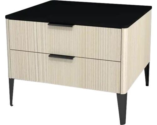 Meuble bas avec 2 tiroirs Devo Lotos lxhxp 60x46x53 cm structure avola blanc crème/soft black