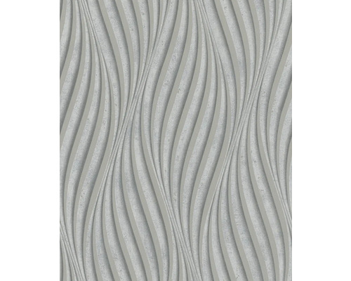 Papier peint intissé 34261 City Glow aspect 3D gris Papier peint avec motif 3D ondulé pour la décoration murale