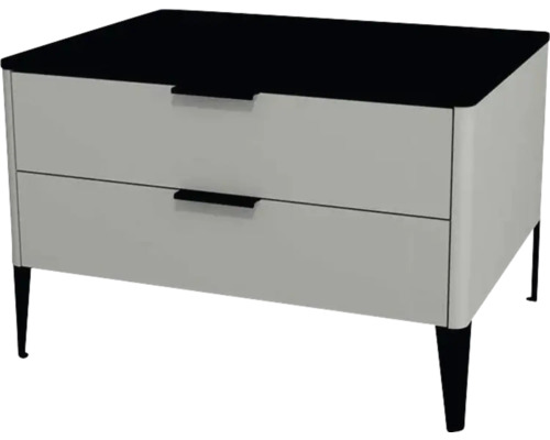 Meuble bas avec 2 tiroirs Devo Lotos lxhxp 70x46x53 cm perfect touch gris acier/soft black