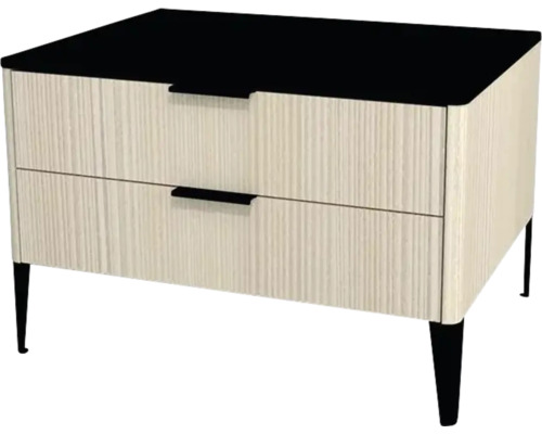 Meuble bas avec 2 tiroirs Devo Lotos lxhxp 70x46x53 cm structure avola blanc crème/soft black