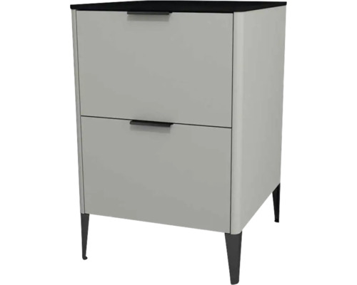 Commode avec 2 tiroirs Devo Lotos lxhxp 50x76x53 cm perfect touch gris acier/soft black