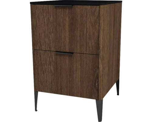 Commode avec 2 tiroirs Devo Lotos lxhxp 50x76x53 cm bronze expressive oak/soft black