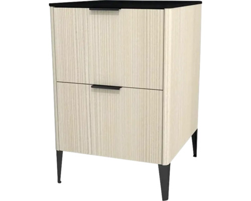 Commode avec 2 tiroirs Devo Lotos lxhxp 50x76x53 cm structure avola blanc crème/soft black