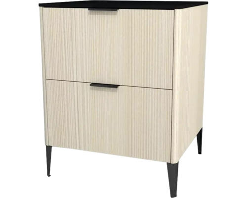 Commode avec 2 tiroirs Devo Lotos lxhxp 60x76x53 cm structure avola blanc crème/soft black