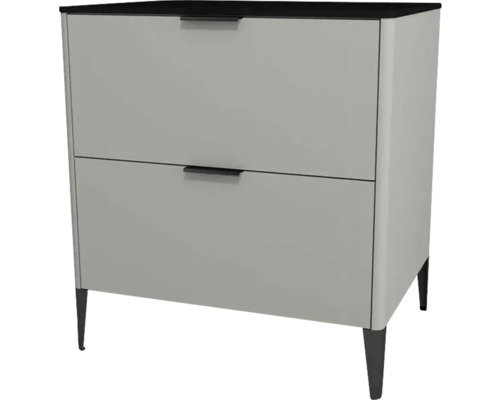 Commode avec 2 tiroirs Devo Lotos lxhxp 70x76x53 cm perfect touch gris acier/soft black