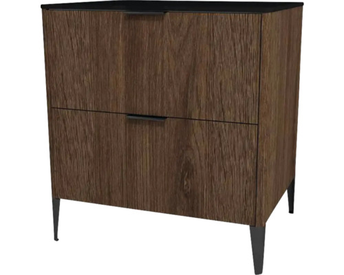 Commode avec 2 tiroirs Devo Lotos lxhxp 70x76x53 cm bronze expressive oak/soft black