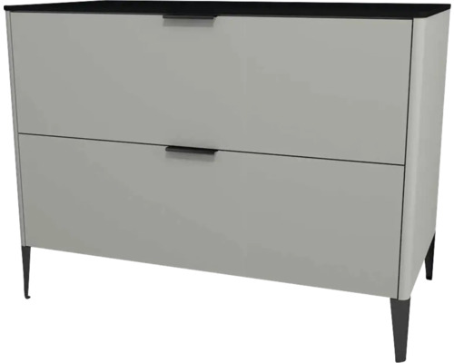 Commode avec 2 tiroirs Devo Lotos lxhxp 100x76x53 cm perfect touch gris acier/soft black