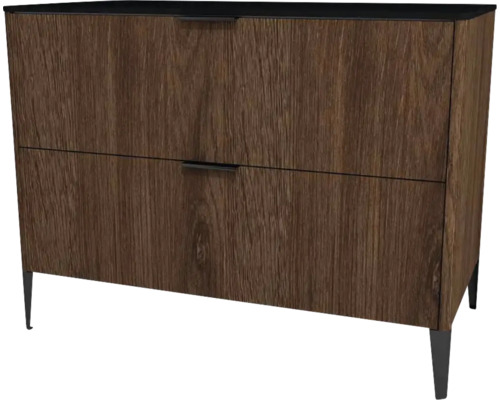 Kommode mit 2 Schubladen Devo Lotos BxHxT 100x76x53 cm bronze expressive oak/soft black