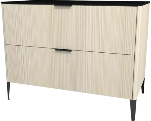 Commode avec 2 tiroirs Devo Lotos lxhxp 100x76x53 cm structure avola blanc crème/soft black