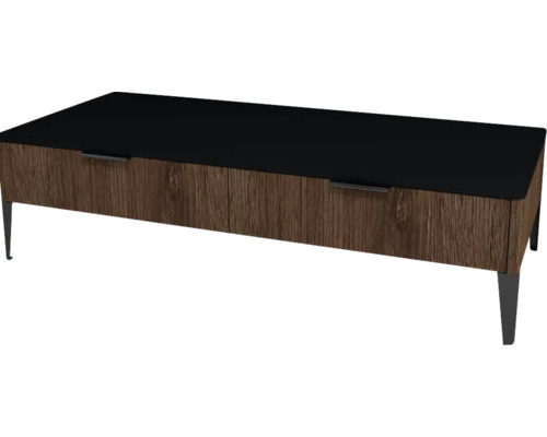 Meuble bas avec 2 tiroirs Devo Lotos lxhxp 110x31x53 cm bronze expressive oak/soft black