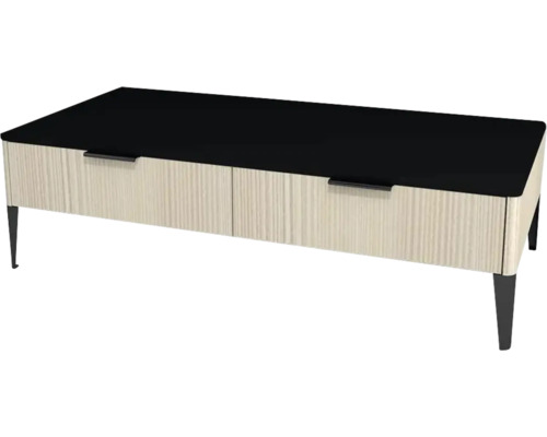 Meuble bas avec 2 tiroirs Devo Lotos lxhxp 110x31x53 cm structure avola blanc crème/soft black