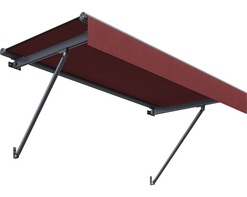 Store de terrasse avec pied de support pour montage mural