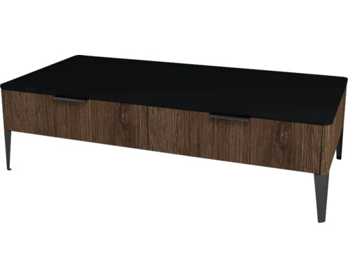 Meuble bas avec 2 tiroirs Devo Lotos lxhxp 120x31x53 cm bronze expressive oak/soft black