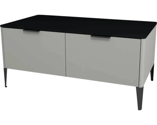 Meuble bas avec 2 tiroirs Devo Lotos lxhxp 100x46x53 cm perfect touch gris acier/soft black