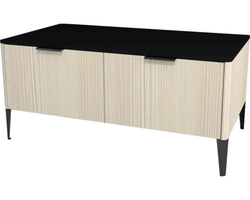 Meuble bas avec 2 tiroirs Devo Lotos lxhxp 100x46x53 cm structure avola blanc crème/soft black