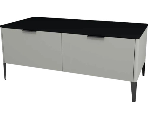 Meuble bas avec 2 tiroirs Devo Lotos lxhxp 110x46x53 cm perfect touch gris acier/soft black