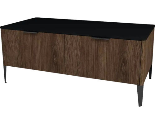 Meuble bas avec 2 tiroirs Devo Lotos lxhxp 110x46x53 cm bronze expressive oak/soft black