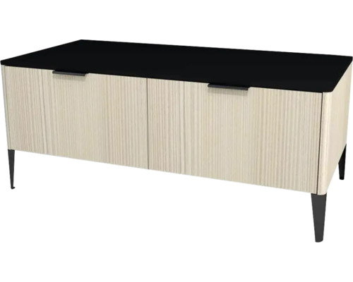 Meuble bas avec 2 tiroirs Devo Lotos lxhxp 110x46x53 cm structure avola blanc crème/soft black