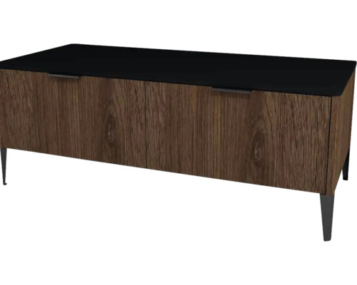 Meuble bas avec 2 tiroirs Devo Lotos lxhxp 120x46x53 cm bronze expressive oak/soft black