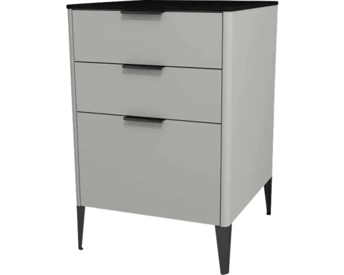 Commode avec 3 tiroirs Devo Lotos lxhxp 50x76x53 cm perfect touch gris acier/soft black